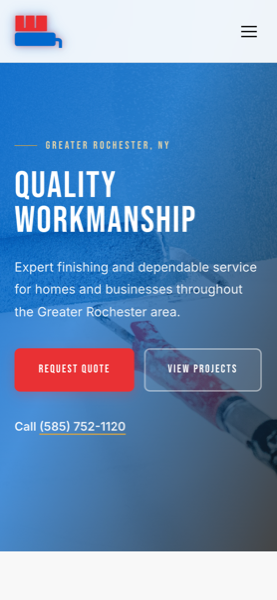 Advantage Painting website on phone